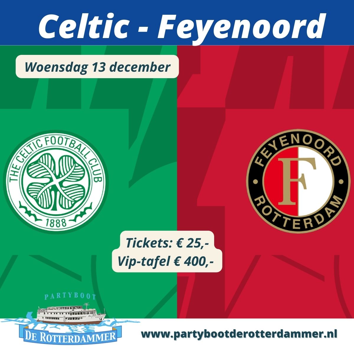 Vip-tafel Celtic-Feijenoord